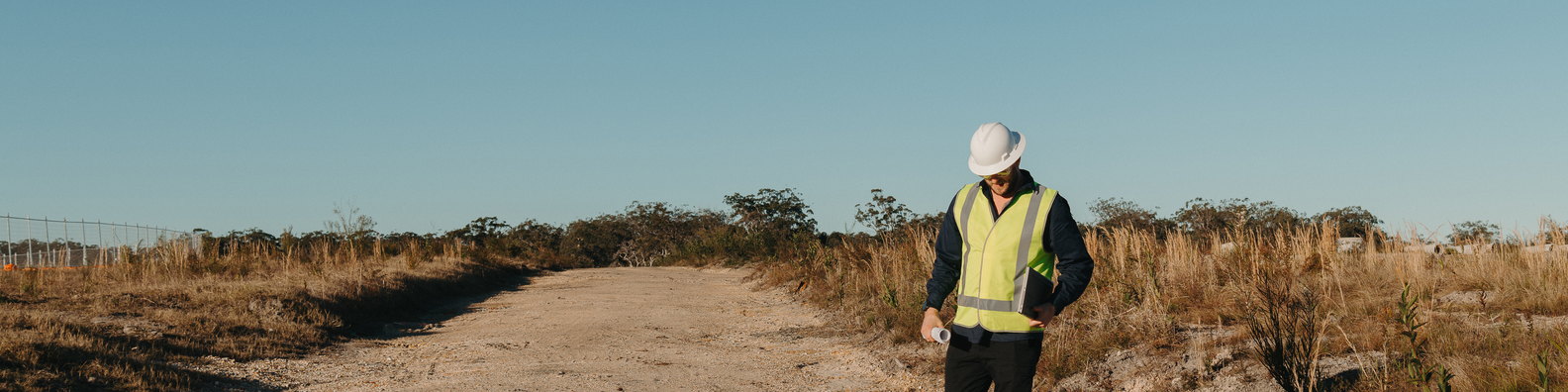 Remote construction site access road, regional NSW